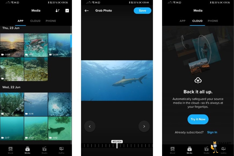 Man sieht den Reiter Media in der GoPro Quick App.